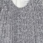 Girls White & Black Logo Pleated Dress, 1, hi-res