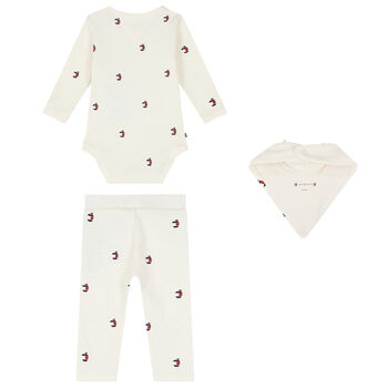 Ivory Logo Ribbed 3-Piece Set