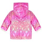 Younger Girls Pink Hearts Quilted Jacket, 1, hi-res