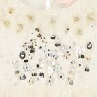 Girls Beige Sequin Embellished Tulle Dress, 1, hi-res