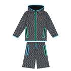 Boys Black Sport Shorts Set, 1, hi-res