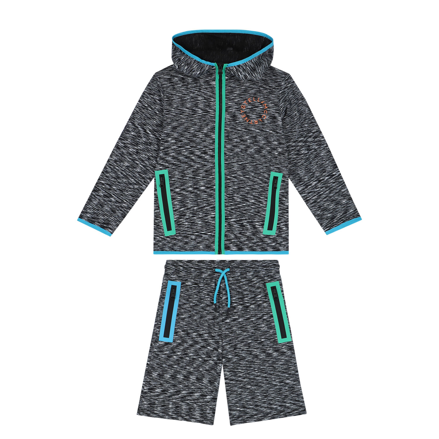 Boys Black Sport Shorts Set, 1, hi-res