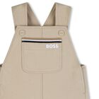 Baby Boys Beige Dungaree, 1, hi-res