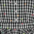Girls Black & White Gingham Dress, 1, hi-res