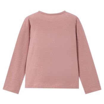 Girls Pink Flower Long Sleeve Top