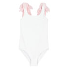 Girls White & Pink Petal Swimsuit, 1, hi-res