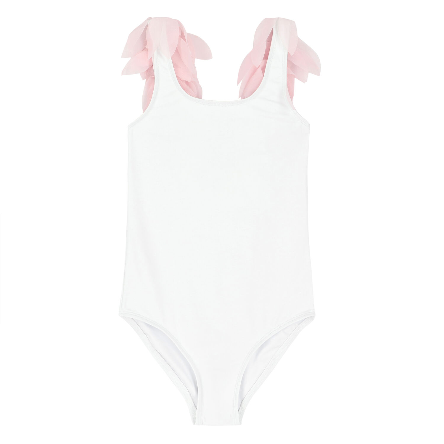 Girls White & Pink Petal Swimsuit, 1, hi-res image number null