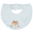 Baby Boys Blue Teddy Bear Bib, 1, hi-res