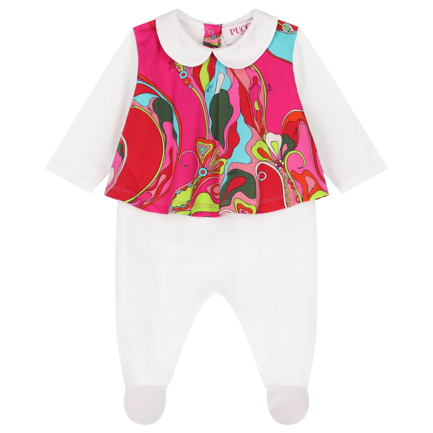 Baby Girls White & Pink Orchidee Babygrow Gift Set, 1, hi-res