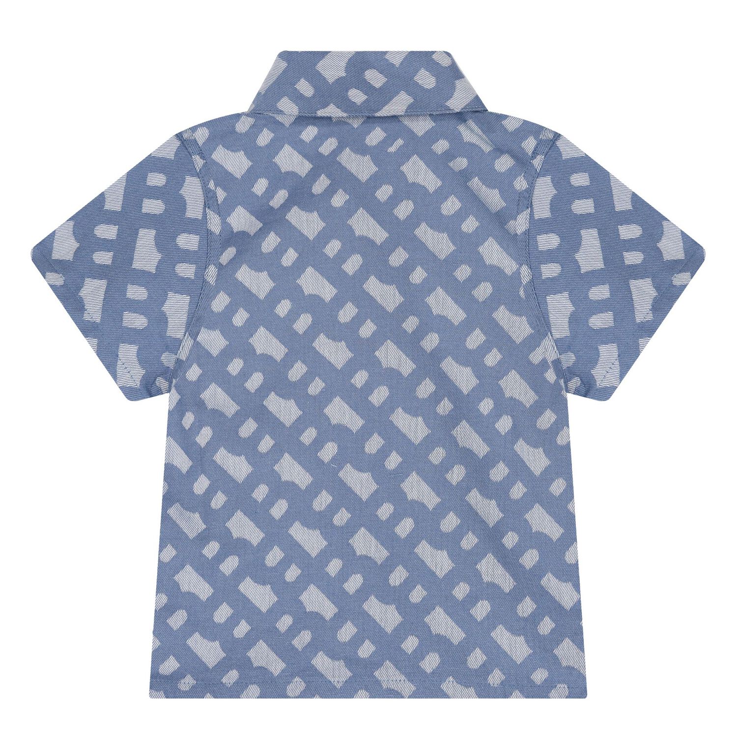 طقم شورت أولاد بالشعار باللون الأزرق والأبيض , 1, hi-res