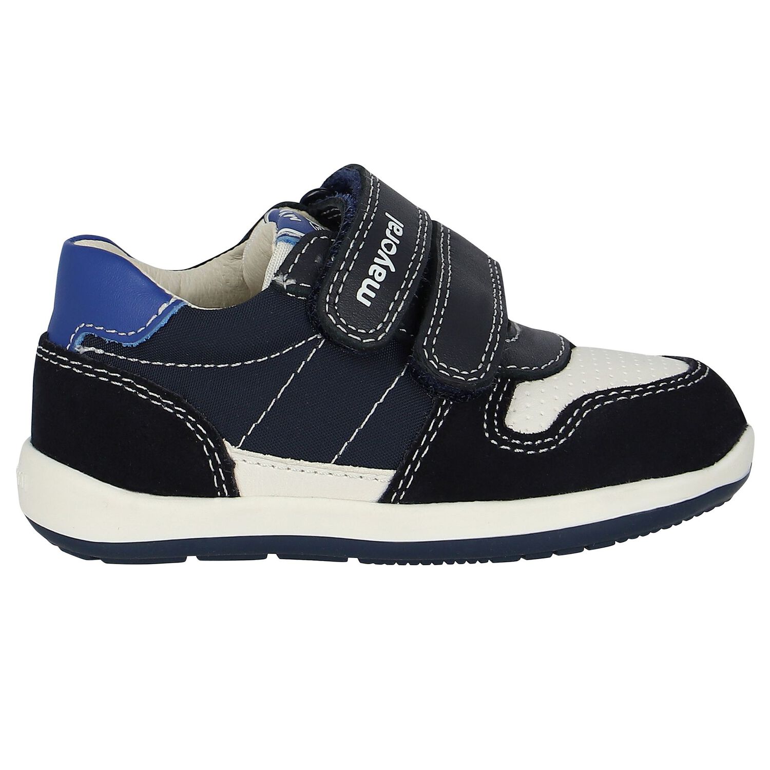 Baby Boys Navy Blue Logo Trainers, 1, hi-res image number null
