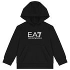 Boys Black Logo Hooded Top, 1, hi-res