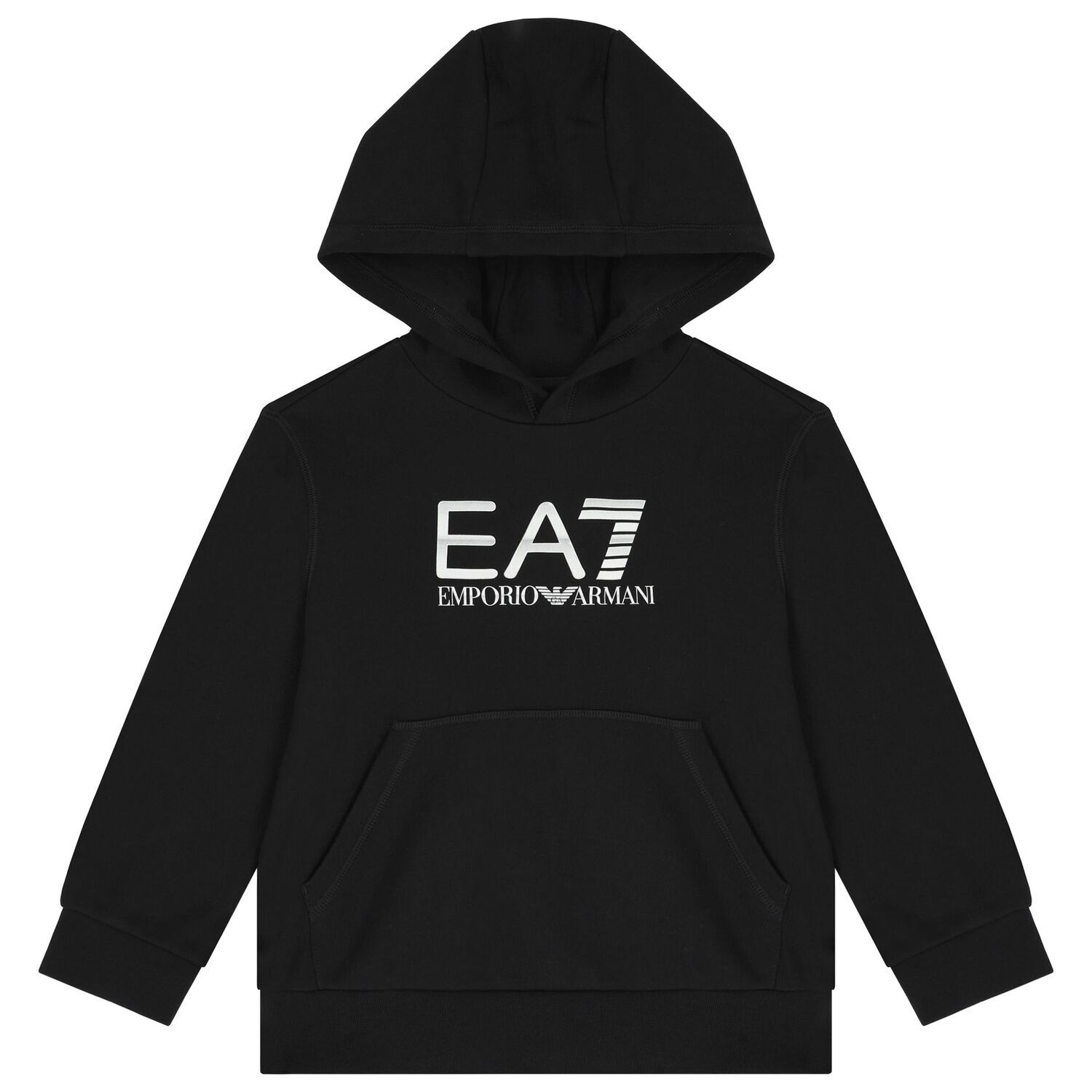 Boys Black Logo Hooded Top, 1, hi-res image number null