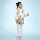 شورت باللون الذهبي اللامع للبنات, 1, hi-res