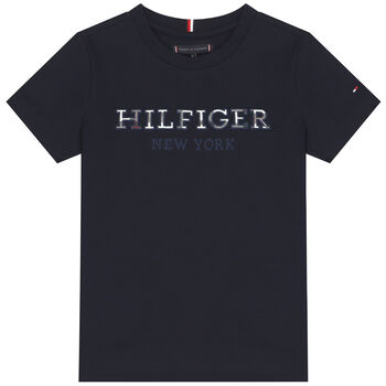 Boys Navy Blue Logo T-Shirt