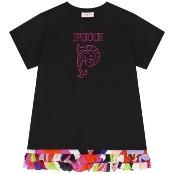 Girls Black Logo Dress