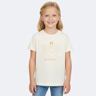Girls Ivory & Gold Heart Logo T-Shirt, 1, hi-res