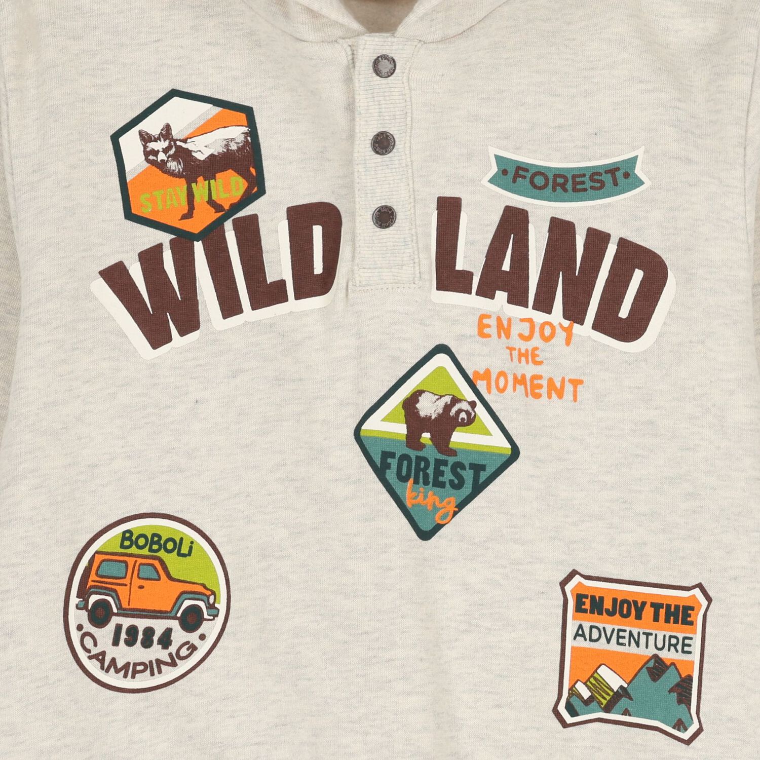 بدلة رياضية بغطاء للراس باللون البيج للاولاد, 1, hi-res