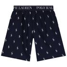 بيجاما أولاد بالشعار باللون الأبيض والكحلي, 1, hi-res