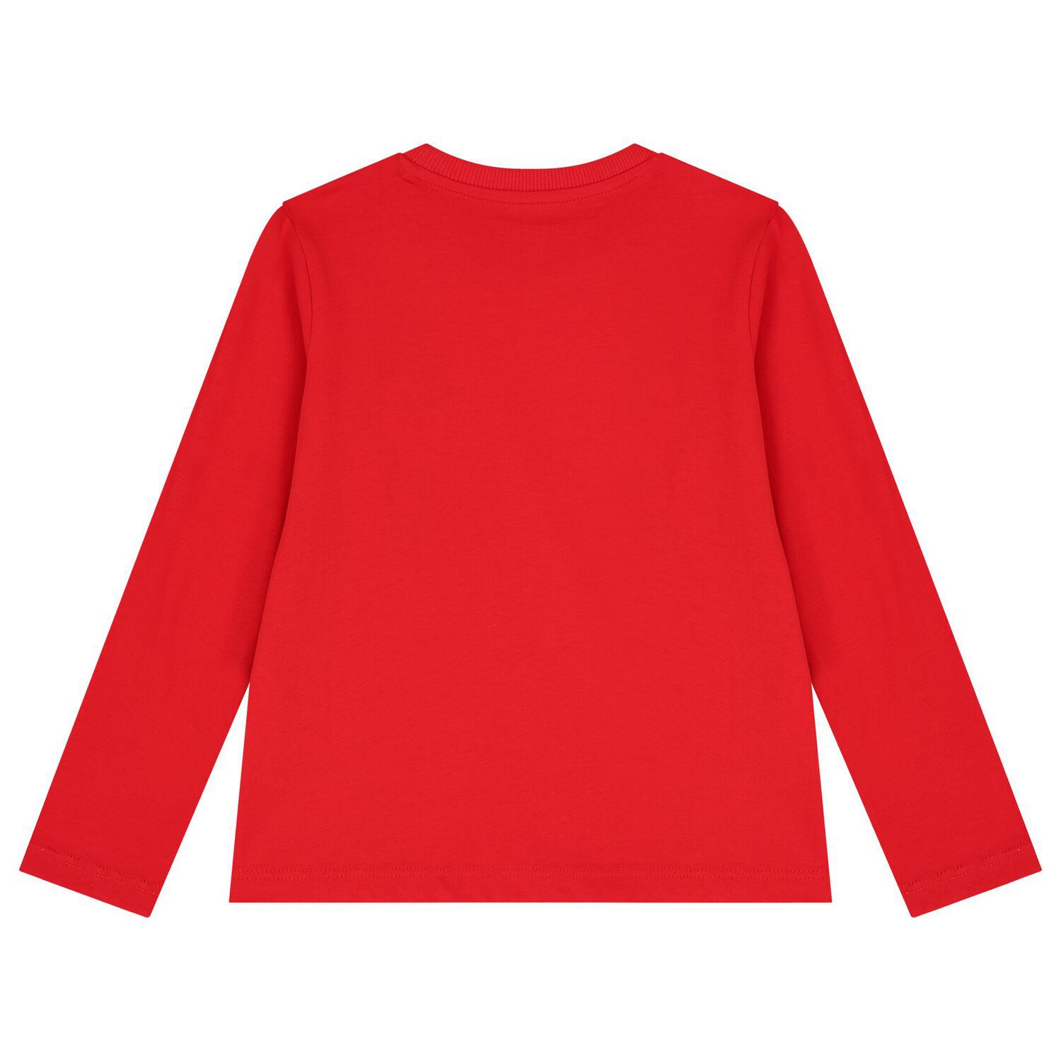 Boys Red Logo Long Sleeve Top, 2, hi-res image number null