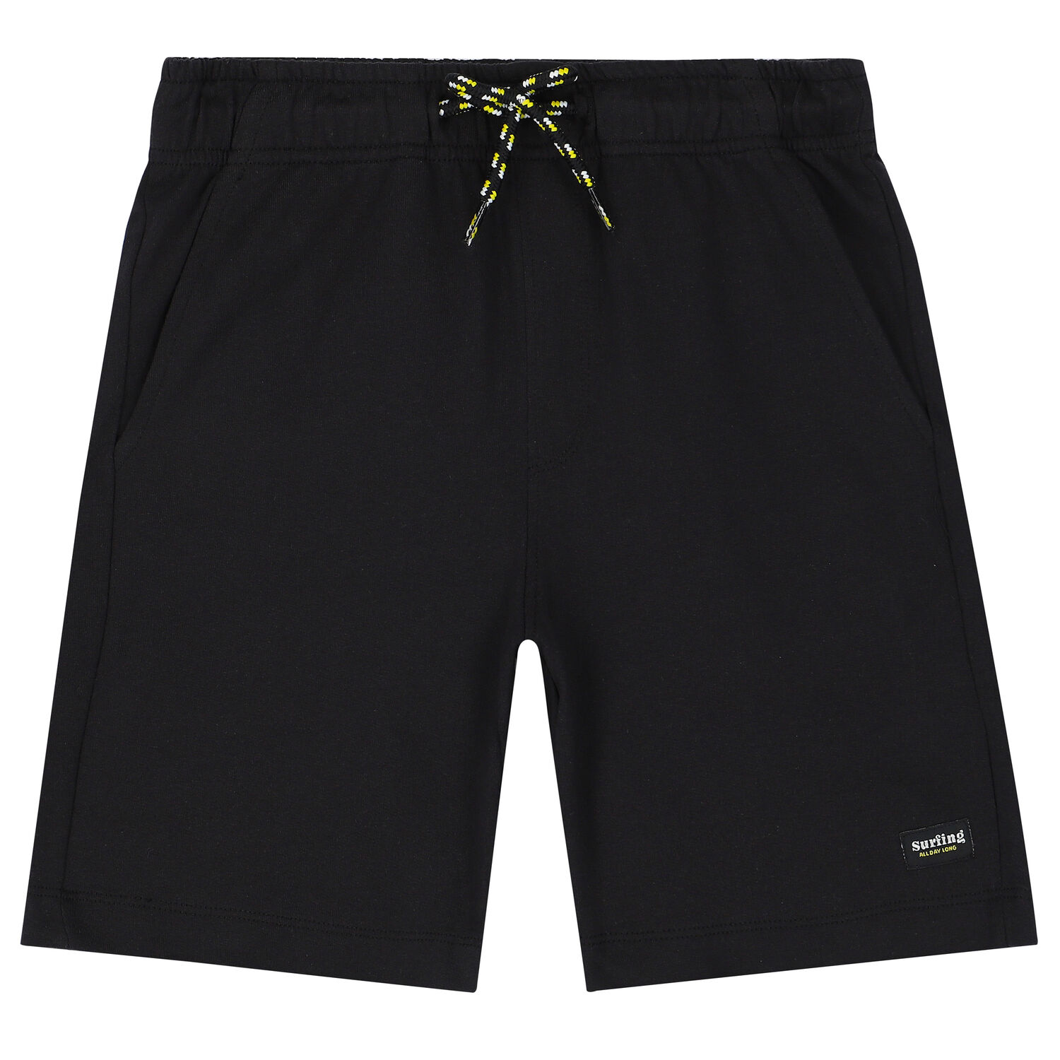 طقم تيشيرت وشورت باللون الأصفر والأسود للأولاد (3 قطع), 1, hi-res