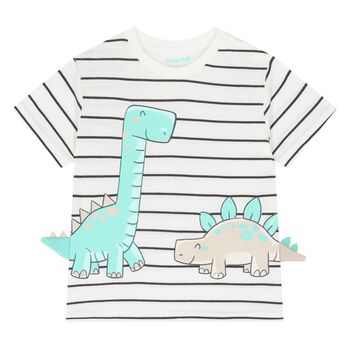 Younger Boys Ivory Dinosaur T-Shirt