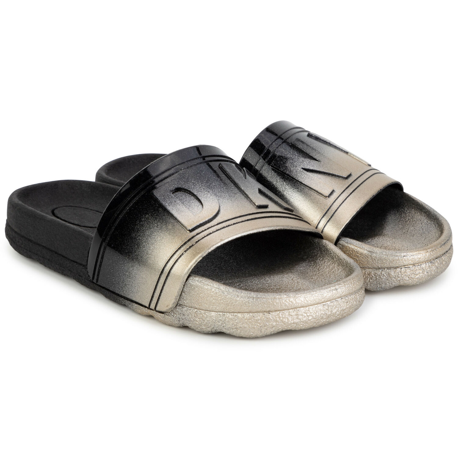 Girls Black & Gold Logo Sliders, 2, hi-res