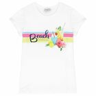 Girls White Cotton Top, 1, hi-res