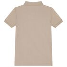 Boys Beige Logo Polo Shirt, 1, hi-res