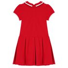 Girls Red Polo Dress, 2, hi-res