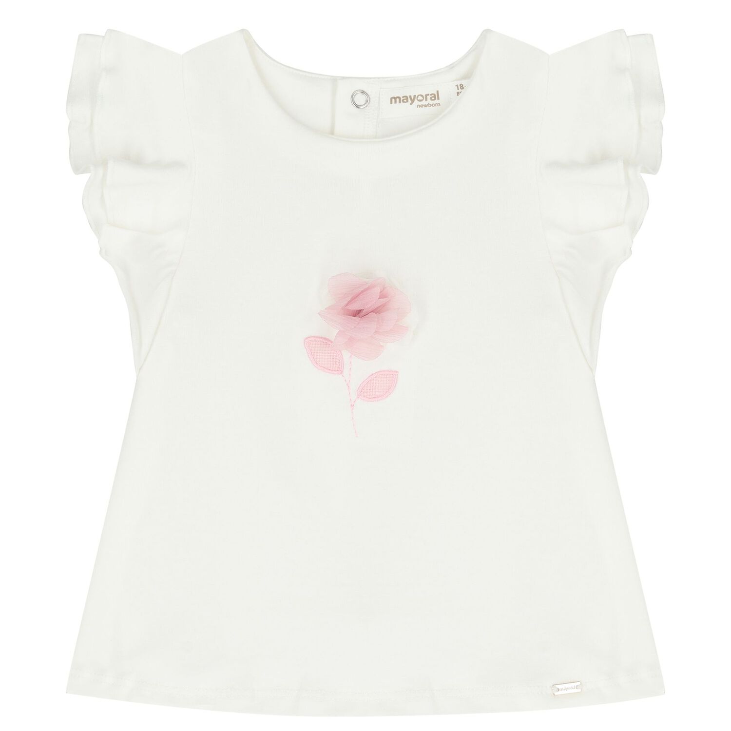 Baby Girls White & Pink Shorts Set, 1, hi-res