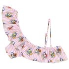 Girls White & Pink Ruffled Striped Bikini, 1, hi-res