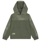 Boys Black Logo Hooded Top, 1, hi-res