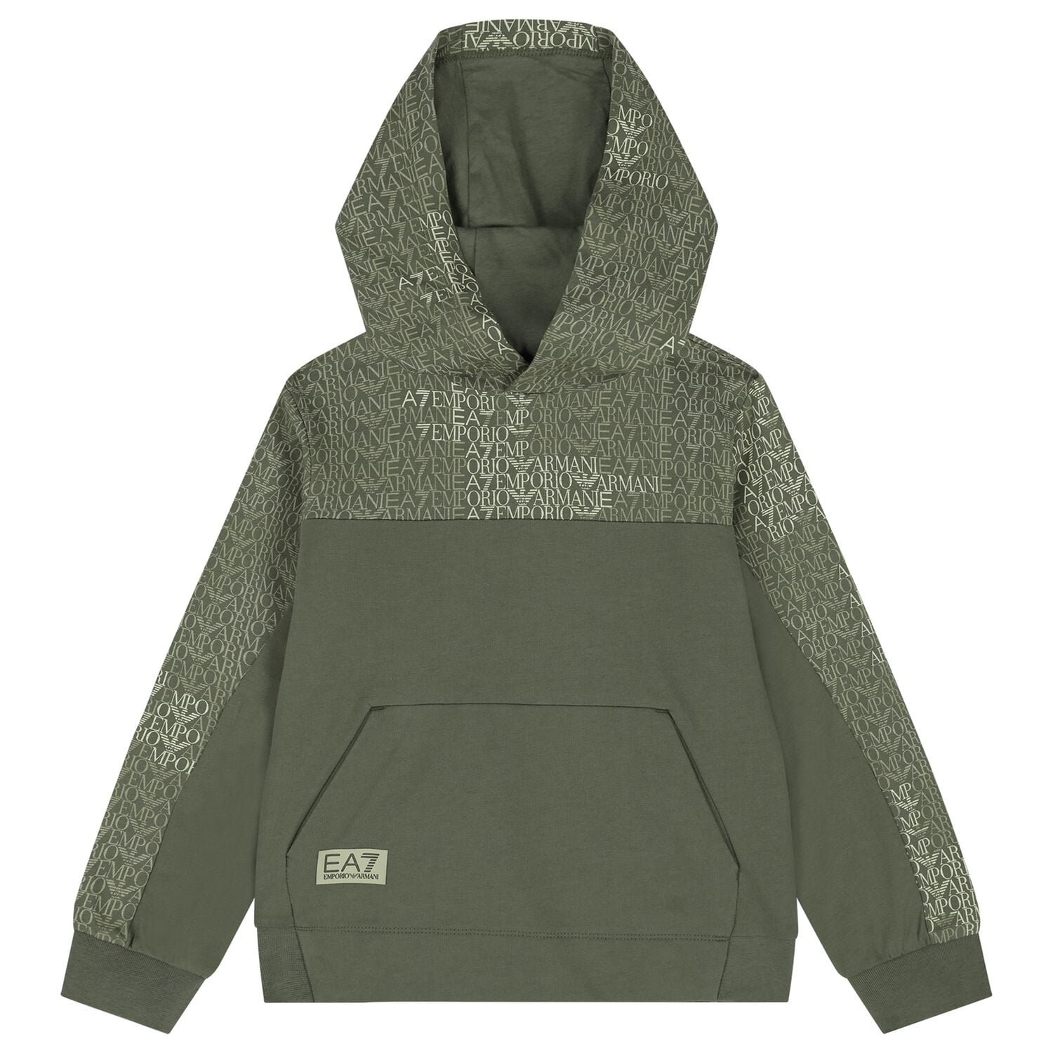 Boys Black Logo Hooded Top, 1, hi-res