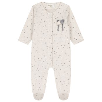 Baby Girls Beige Floral Babygrow