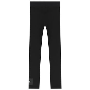 Girls Black Logo Leggings