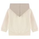 قميص بغطاء رأس وسحاب باللون العاجي للأولاد الصغار, 2, hi-res