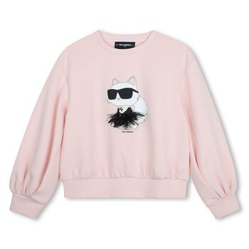 Girls Pink Choupette Logo Sweatshirt