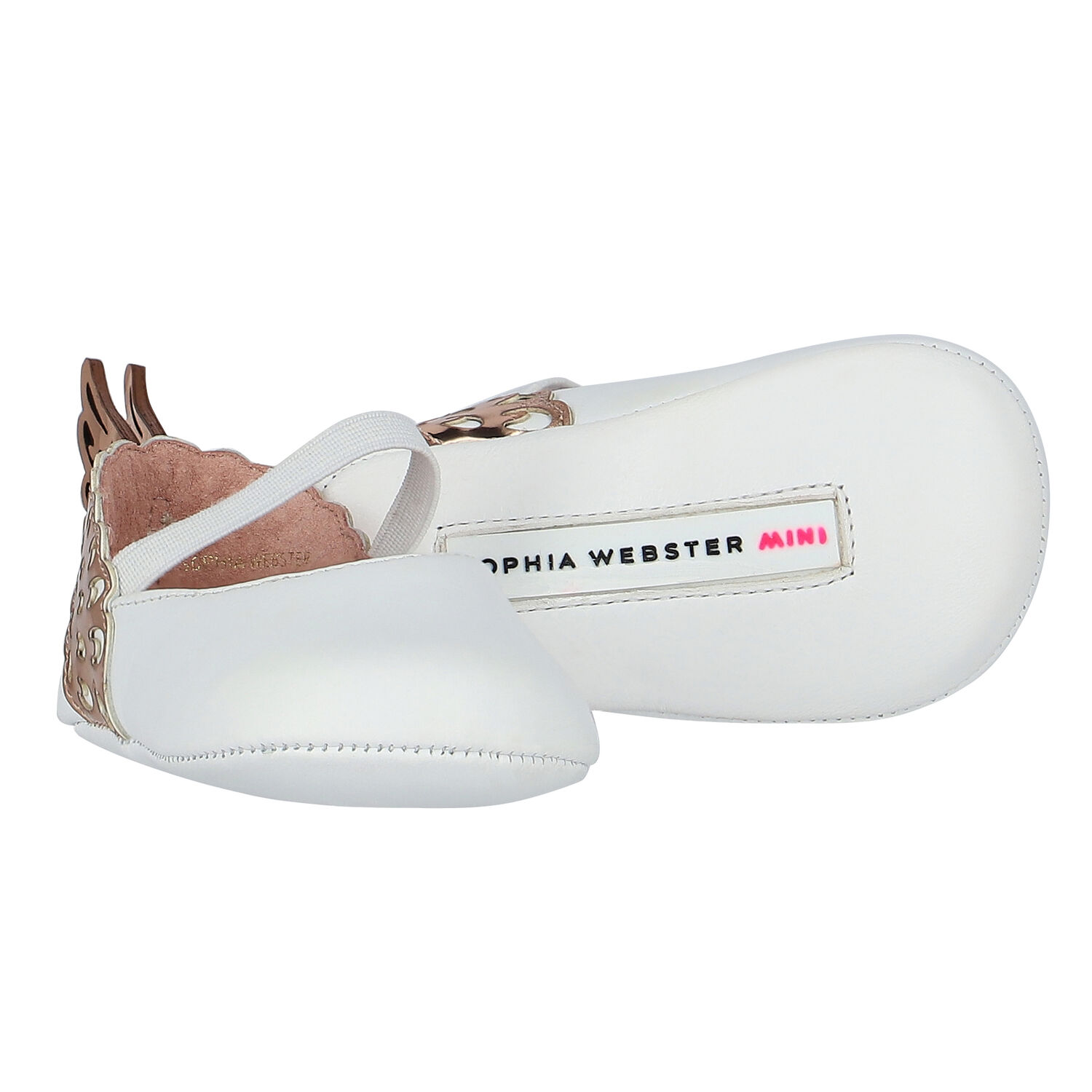 Baby Girls White & Gold Pre Walker Shoes, 1, hi-res image number null