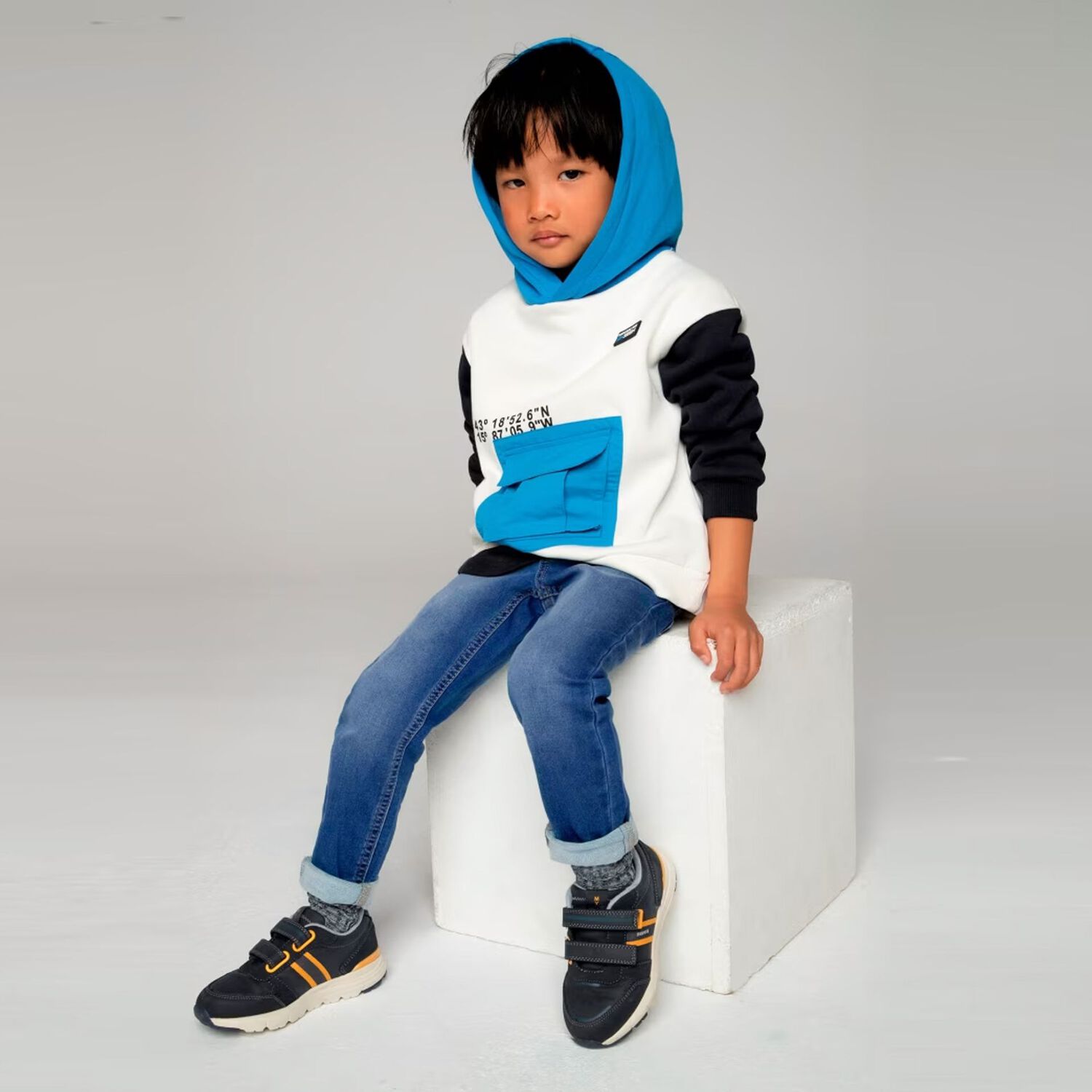 بنطلون أولاد جينز دنيم باللون الأزرق, 1, hi-res image number null