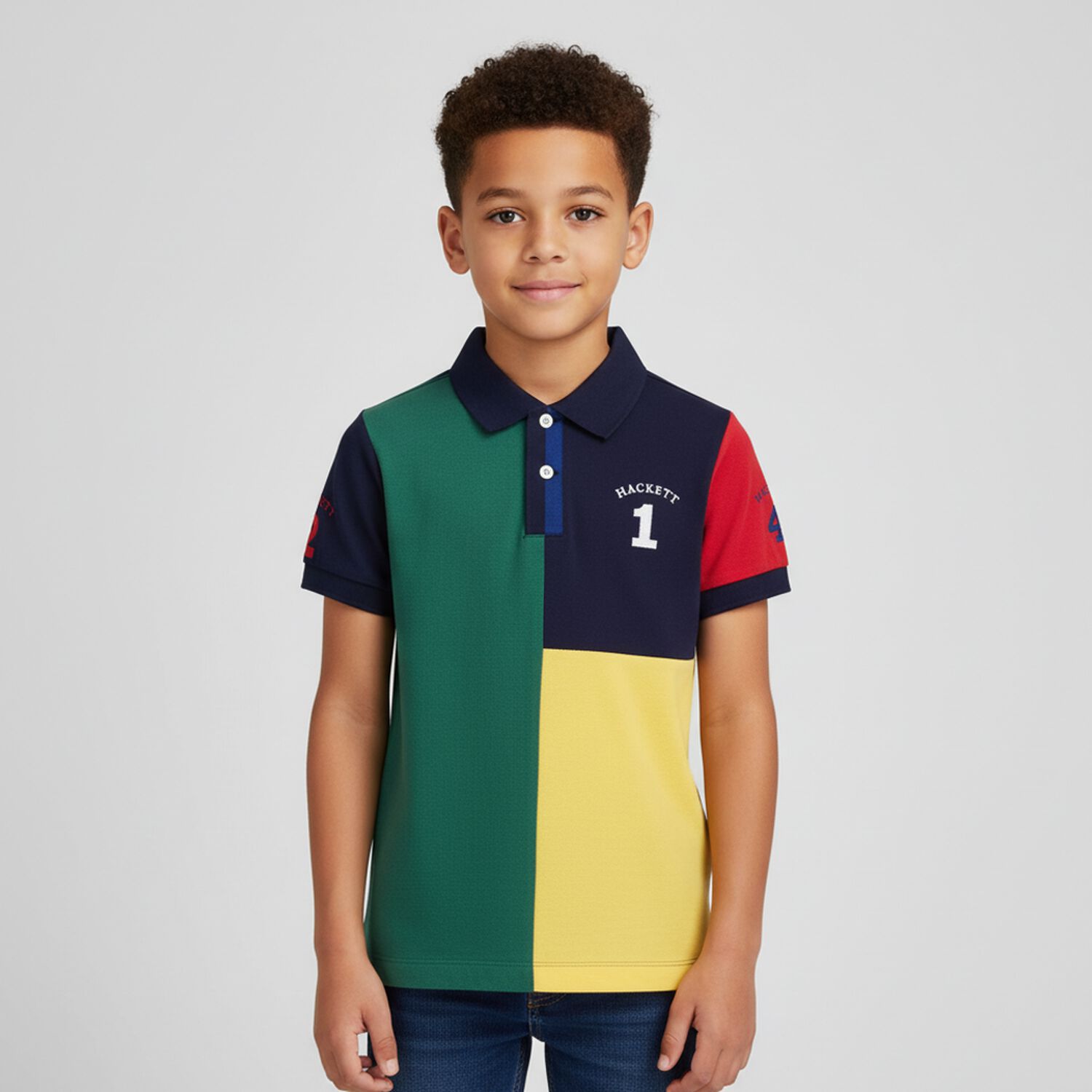 Boys Multi-Coloured Logo Polo Shirt, 1, hi-res image number null