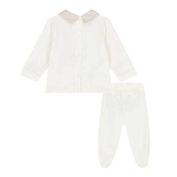 Baby Boys Ivory Teddy Bear 2 Piece Babygrow