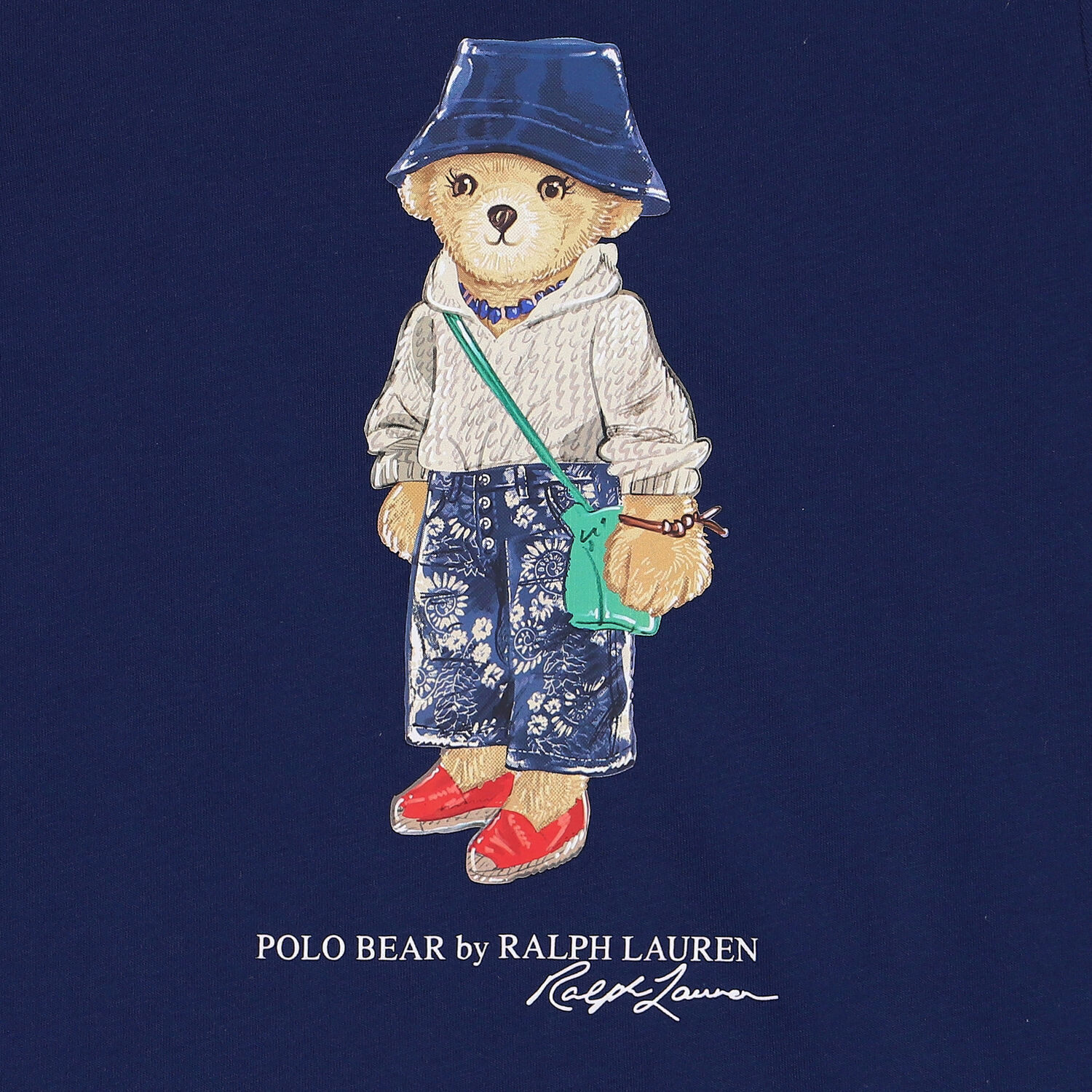 Girls Navy Polo Bear Dress, 1, hi-res