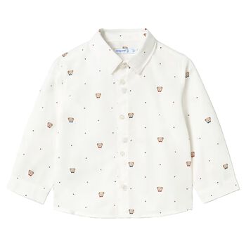 Younger Boys White Teddy Bear Shirt