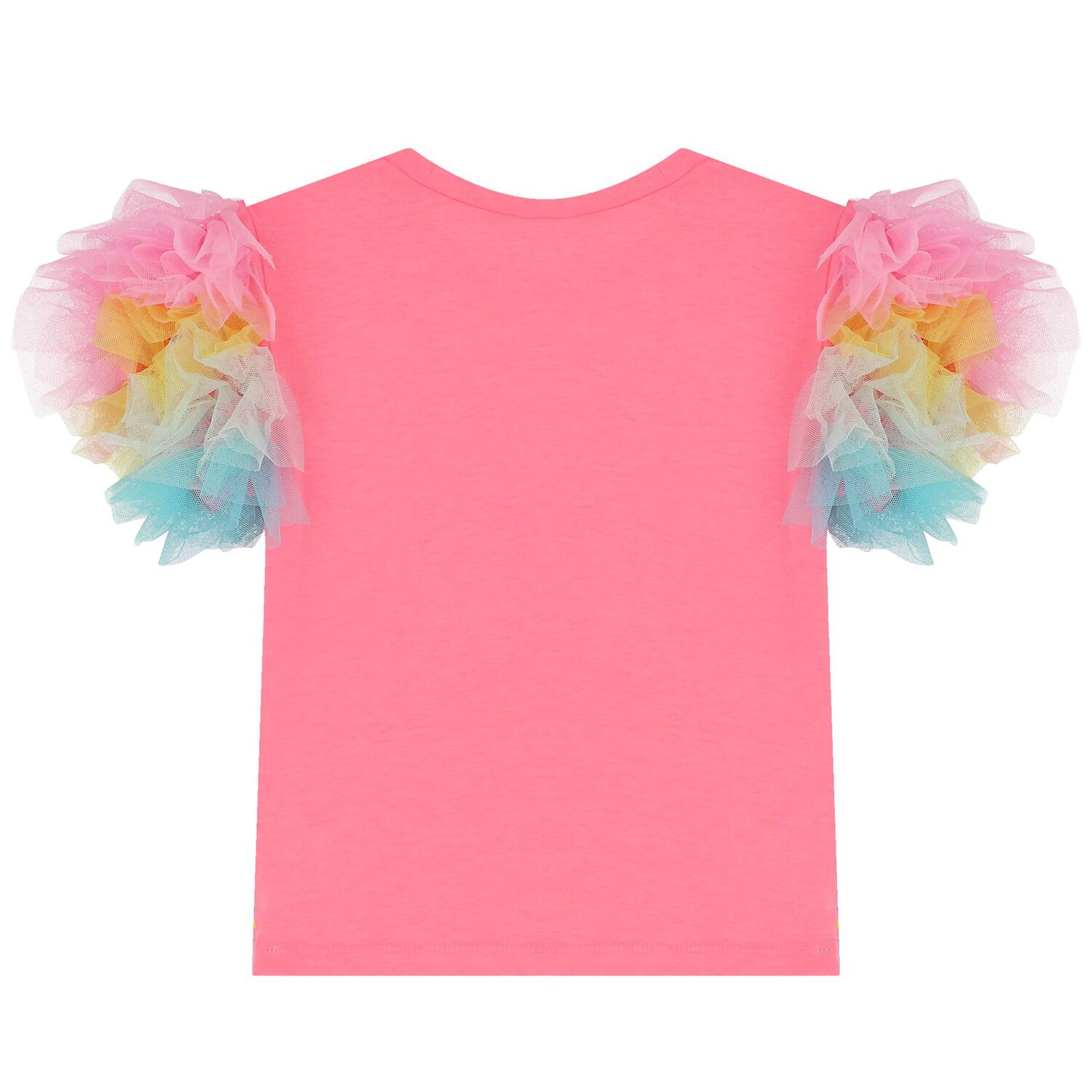 Girls Pink Logo Ruffled Top, 1, hi-res image number null