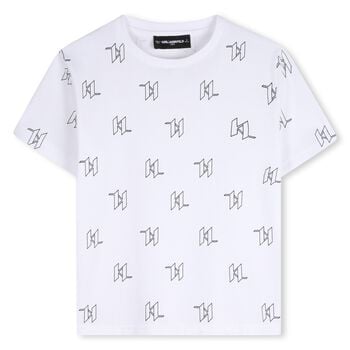 Boys Mini Me White Logo T-Shirt