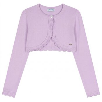 Girls Purple Bolero Knit Cardigan