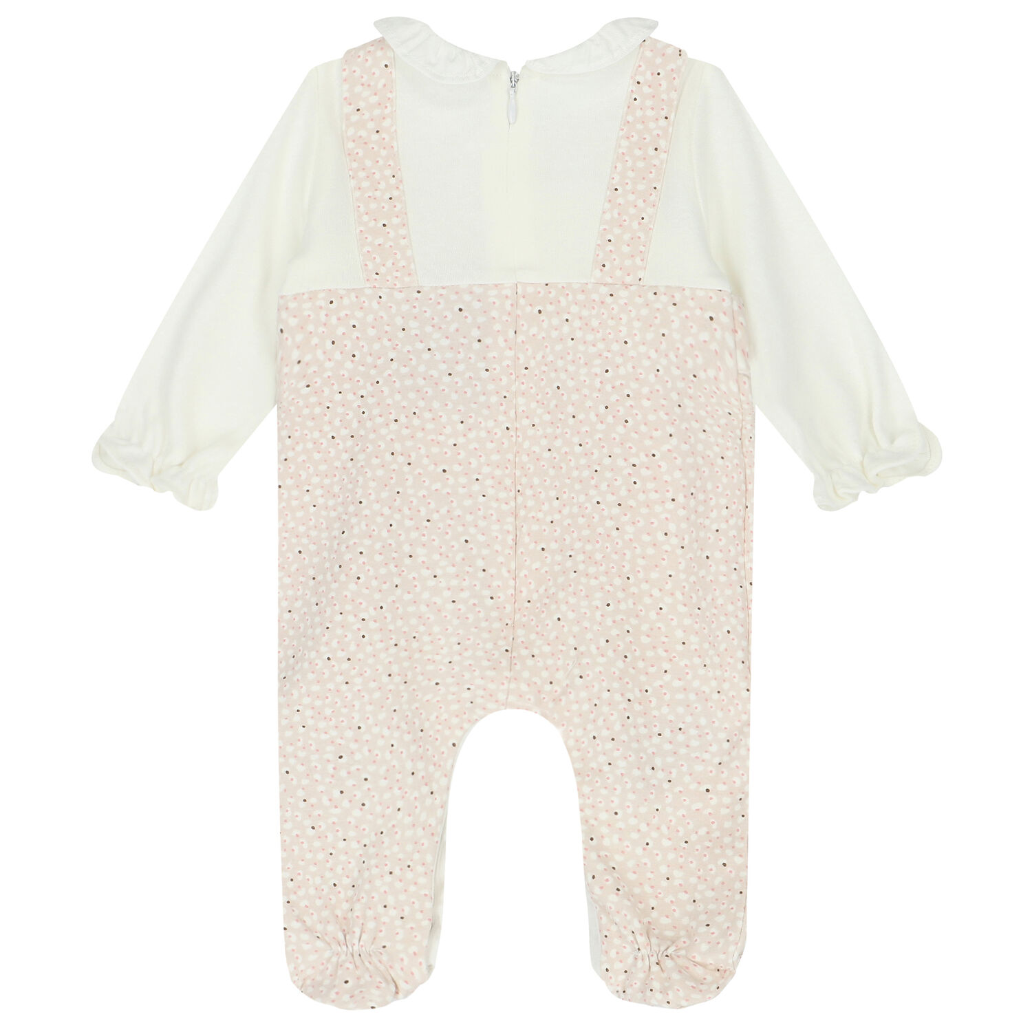 Baby Girls Ivory & Pink Romper, 1, hi-res