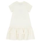 Girls Ivory Butterflies Logo Dress, 1, hi-res