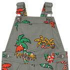 Younger Boys Khaki Chameleon & Palm Tree Dungaree, 1, hi-res